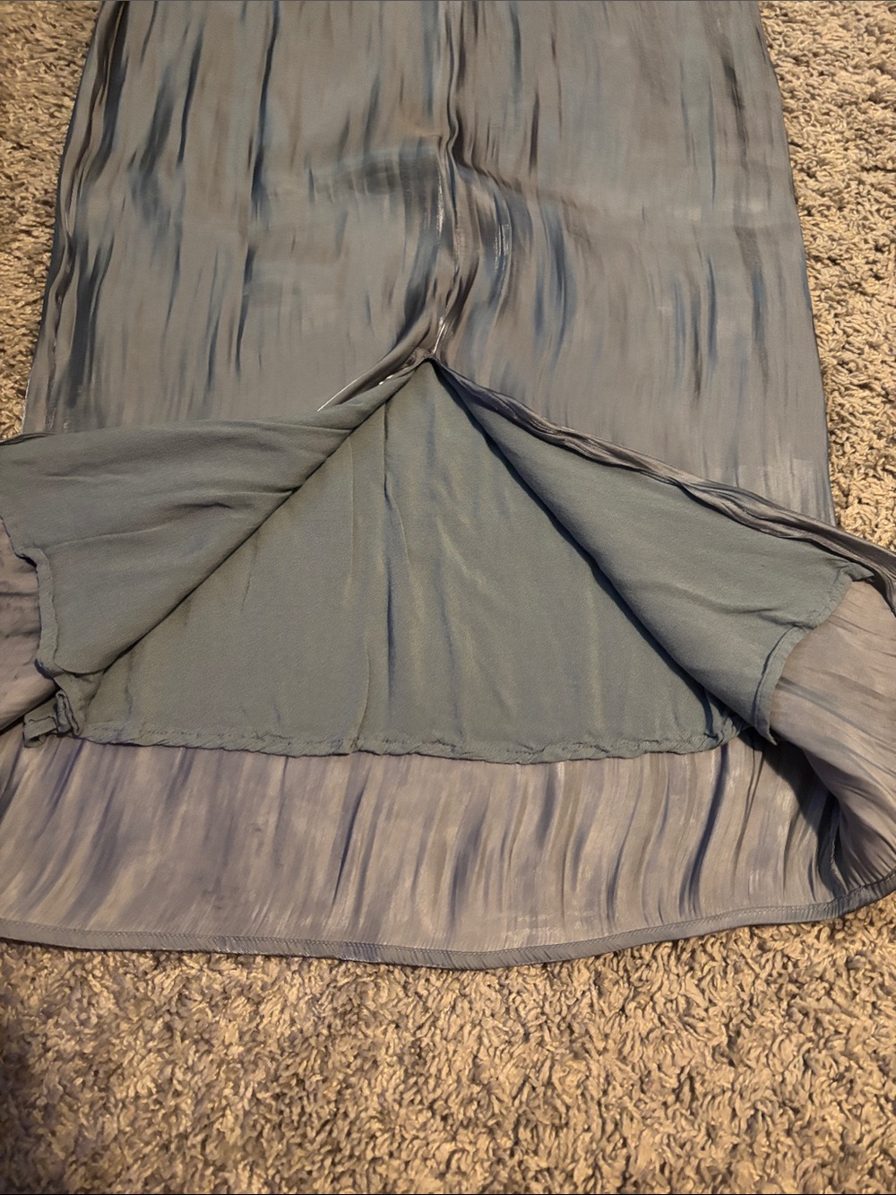 Urban Outfitters Slate Blue Shimmer Pleated Maxi Skirt - Picture 5 of 5